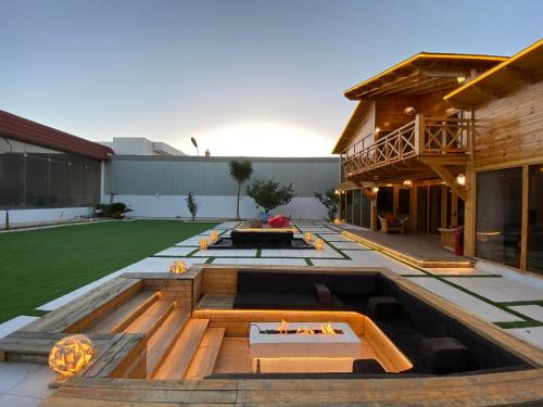 Abha Ski Chalet | كوخ بتصميم مودرن وجاكوزي عالهواء الطلق بمساحات واسعه ومسبح اضافي