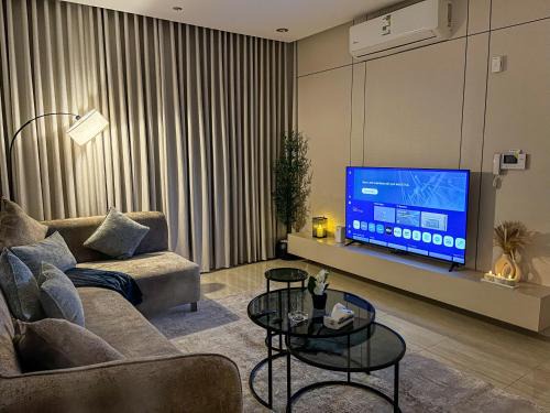 Riyadh Apartment | Modern 2BR Cinema Room Near Boulevard