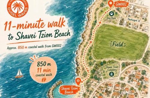 Nahariya Apartment | GW002 Seafront Garden 4BR Apartment near Shavei Tzion Beach