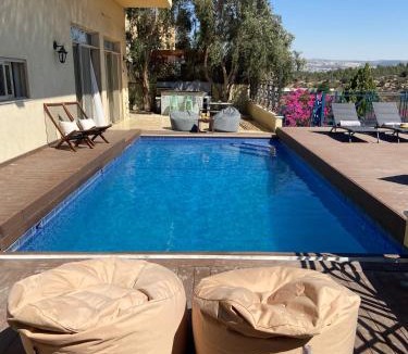 Mateh Yehuda Villa | La Villa Toscana: Pool & Elah Valley vineyard view