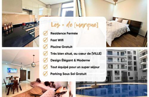 Agadir Bay Apartment | Luxury 2BR in Agadir Bay With Pool & Private Parking & Netflix & Self Check in 24h