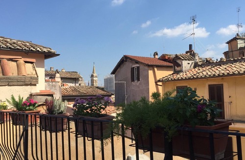 Rione V Ponte Apartment | Rome: Romantic penthouse of 700 with wifi, fireplace and a panoramic terrace in the heart of the historic center, near Piazza Navona