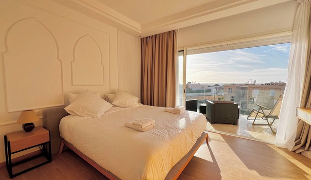 Le Romarin with pool view and beach access at Taghazout Bay