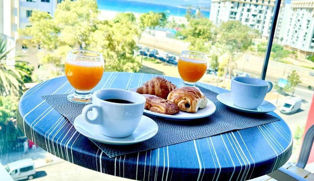 Modern Tangier centre elegance with Seaview - Steps to Beach, train, attractions