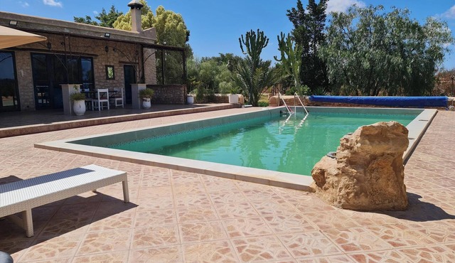 Riad Ahlam villa with swimming pool surrounded by argan trees