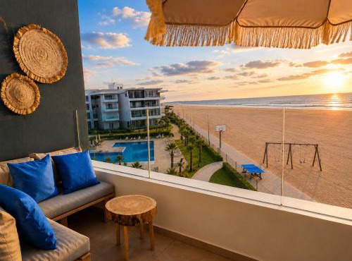 Sidi Rahal Blue View, Beachfront wide seaview with pool