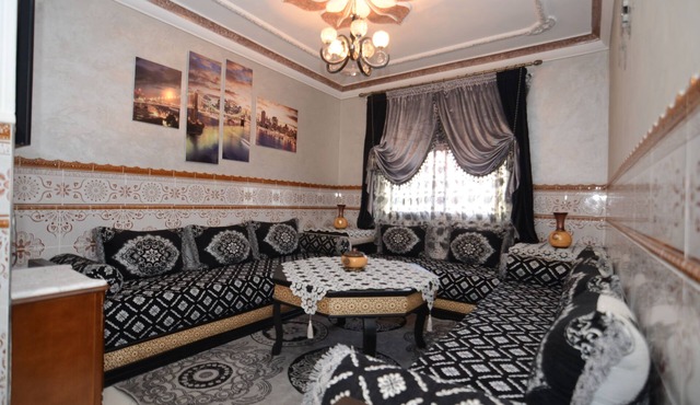 Very close to the airport, bus station and main stadium in tanger